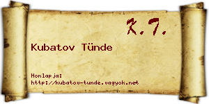 Kubatov Tünde névjegykártya