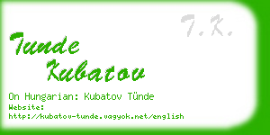 tunde kubatov business card